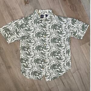 Vintage Gap Mens Short Sleeve Floral Button Down Size Small